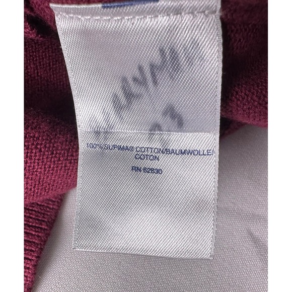 Lands End Mens Burgundy 100% Supima Cotton Quarter Zip Pullover Sweater Large - Picture 9 of 9